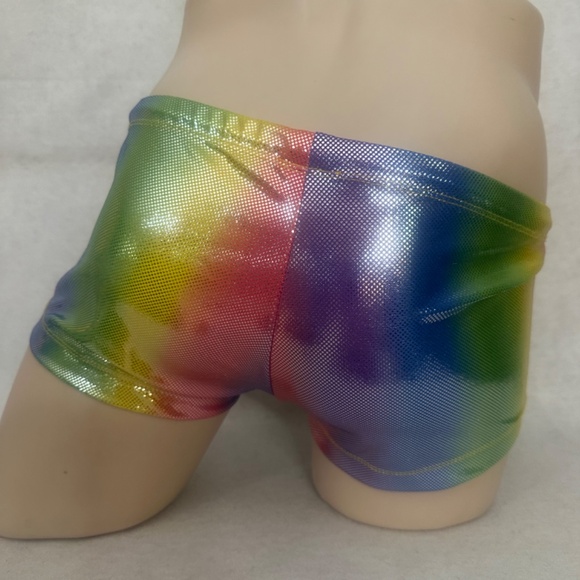 Pistol Pete Metallic Square Cut Swimsuit 34-42" waist Gently worn Nylon/spandex - Picture 3 of 5